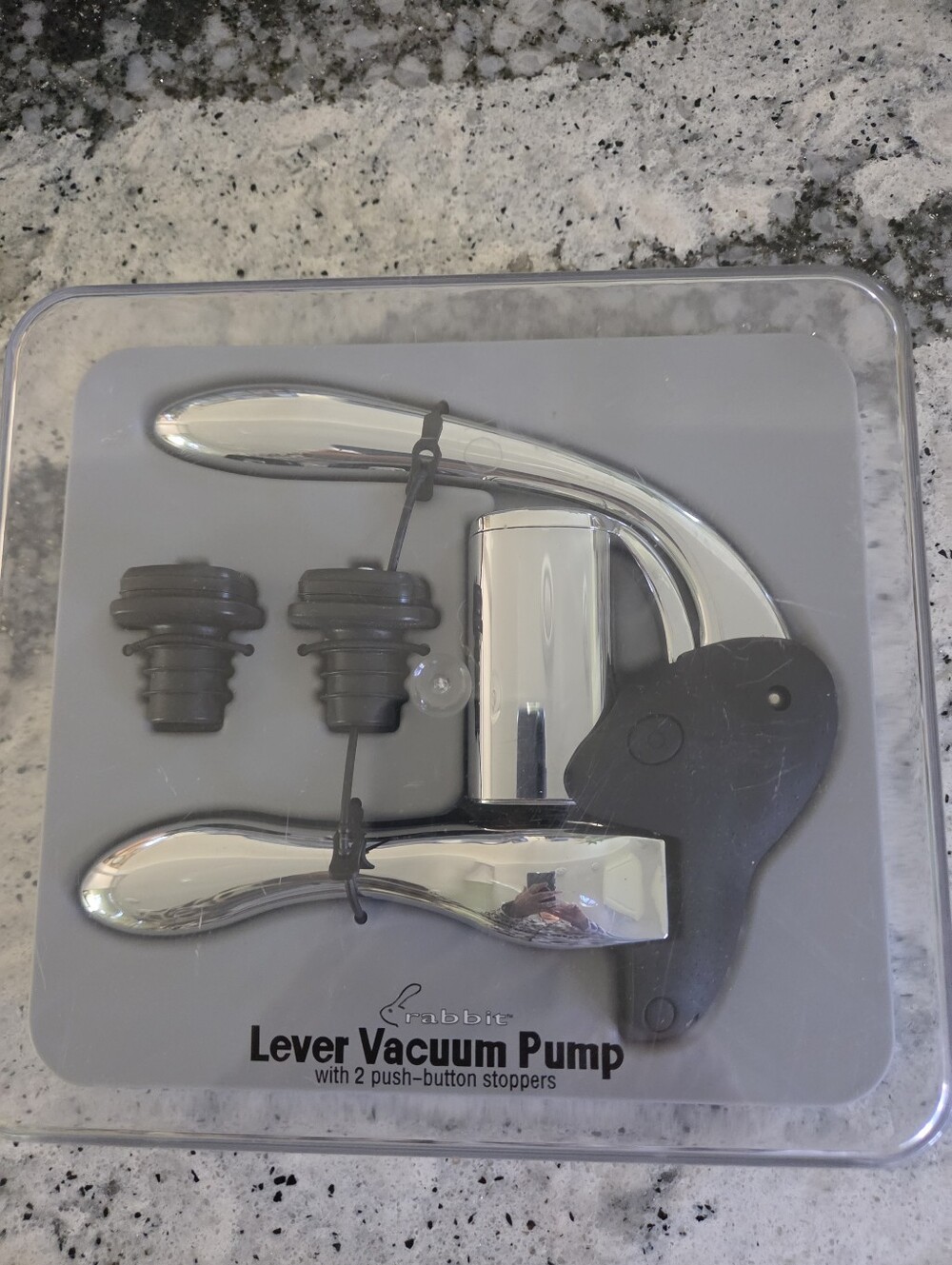 New Crate & Barrel Rabbit Wine Vaccum Pump Set